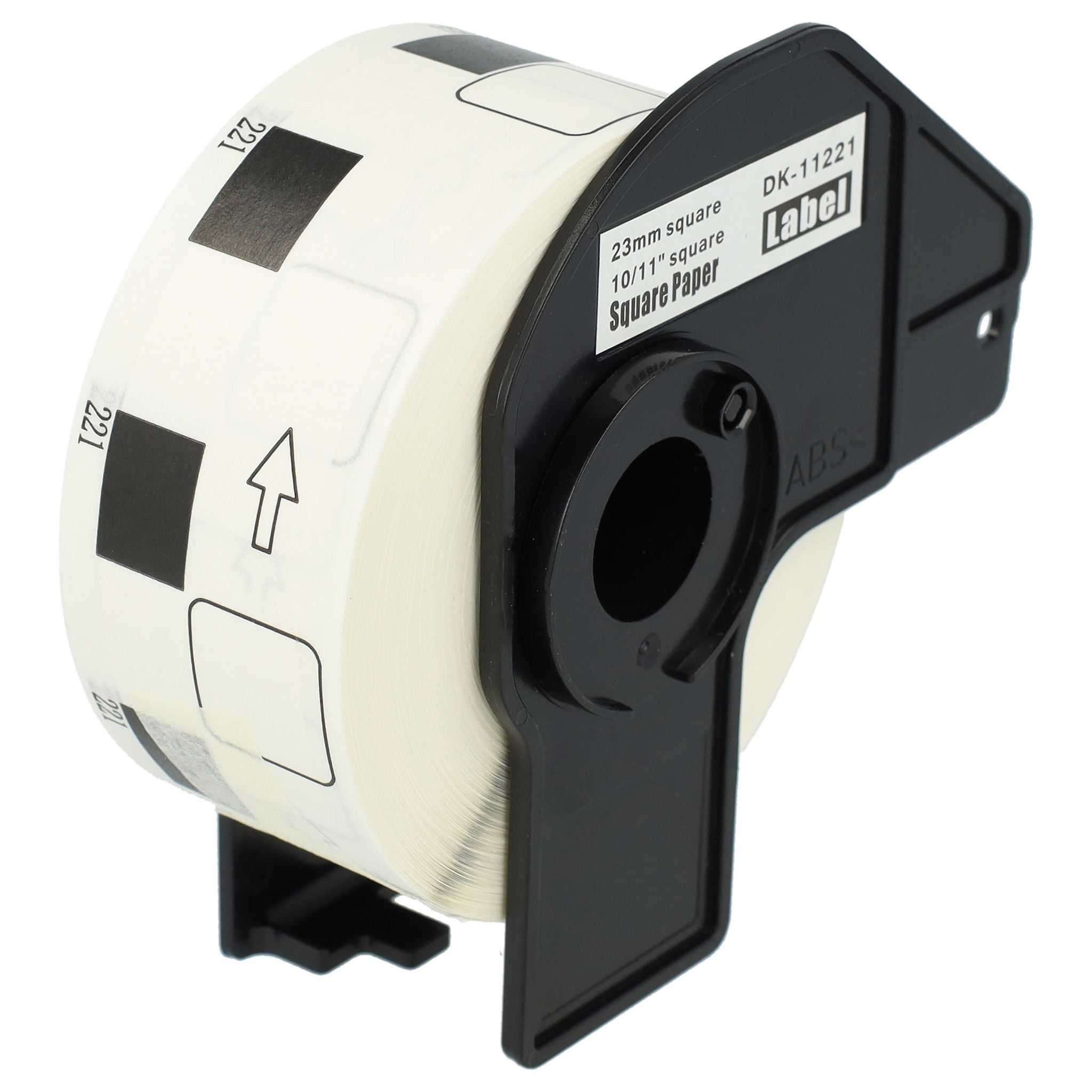 Vhbw - Etiketten-rolle Mit Halter 23mm X 23mm (1000 Etiketten) Kompatibel Mit Brother Pt Ql1060n, Ql-1060 Etiketten-drucker - Premium Weiß
