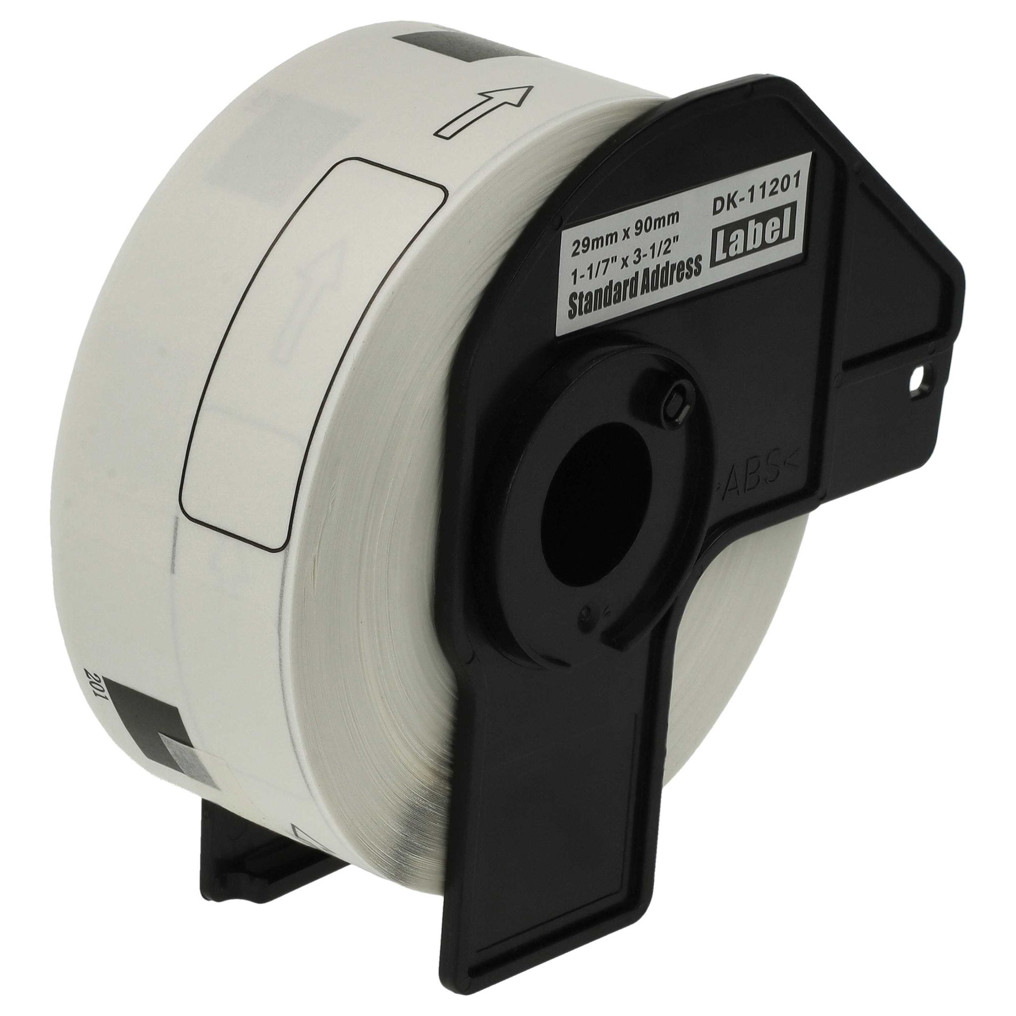 Vhbw - Etiketten-rolle Mit Halter 29mm X 90mm (400 Etiketten) Kompatibel Mit Brother Pt Ql-1050, Ql1050n Etiketten-drucker - Premium Weiß