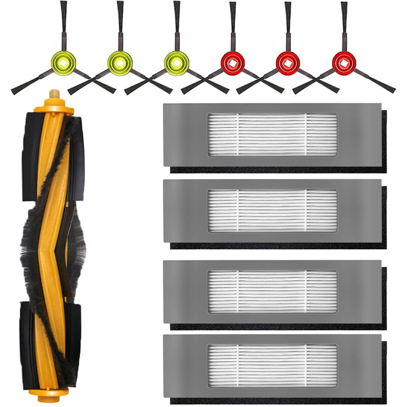 Accessoires Pour Ecovacs Ozmo 950 920 N8 Pro N8 Pro+ T8 T8+ T8 Aivi T8 Max T9 T9+ (1 Brosse Principale, 4 Filtres (éponge + Filtre), 6 Brosses Latérales)