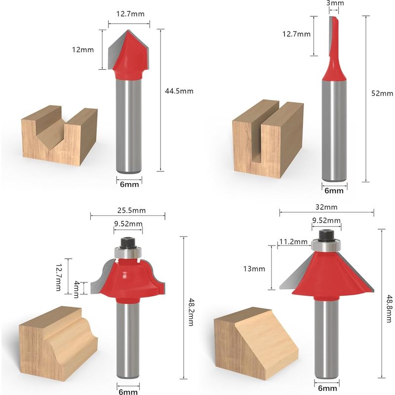 Professionelles Set Aus 15 6-mm-hartmetallfräsern Mit Koffer, Komplett Mit Koffer.