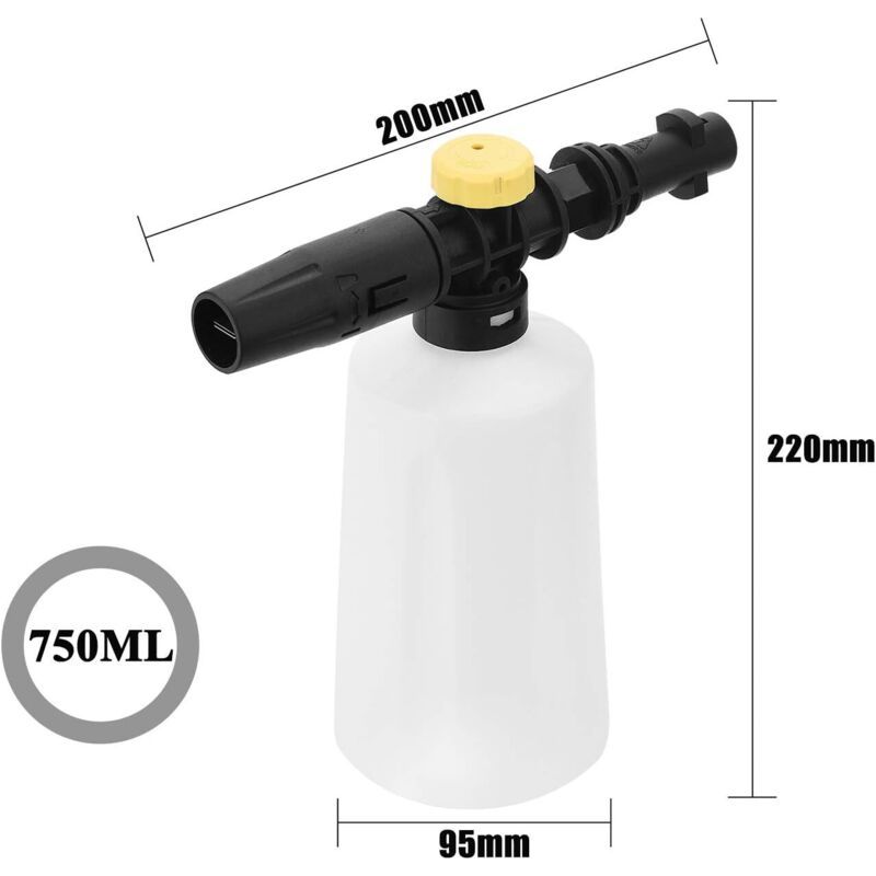Ej.life 750ml Schaumlanze Für Kärcher K2, K3, K4, K5, K6, K7 – Verstellbare Düse Für Dicken Schaum – Reinigung Von Autos, Fenstern Und Oberflächen – Life 750ml