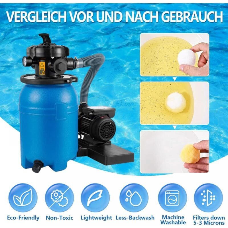 Filterbälle, 800 G, Wiederverwendbare Poolfilterbälle, Ersetzen Filtersand, Geeignet Für Poolfiltersysteme.
