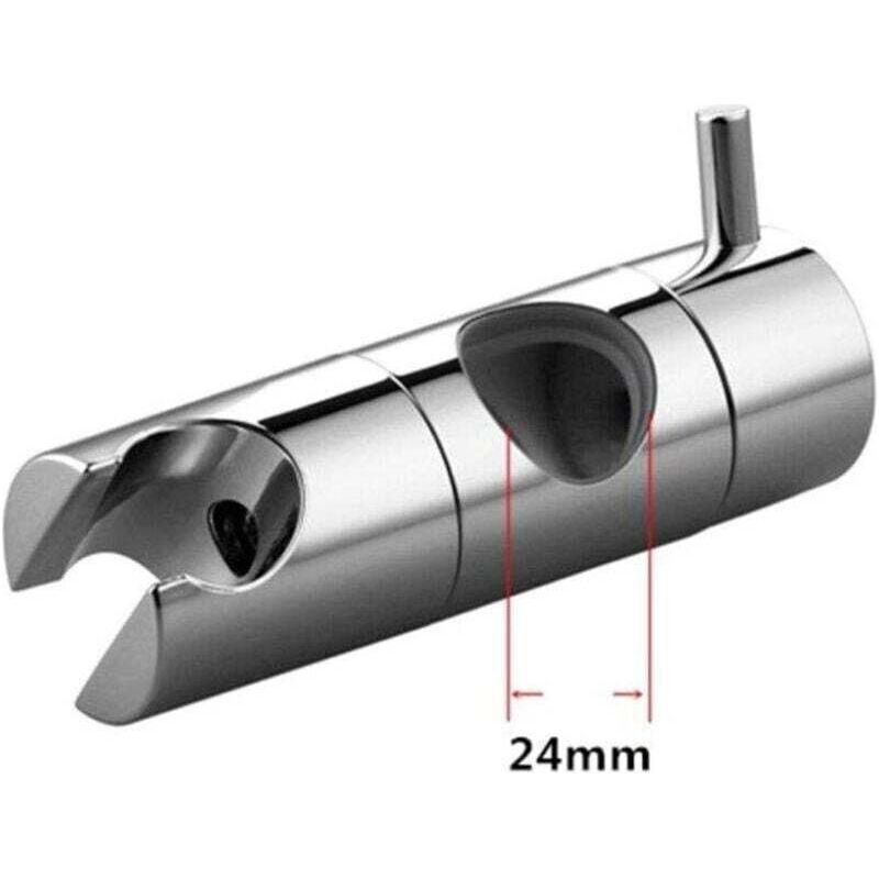 2-teiliger Universal-duschkopfhalter (24 Mm Durchmesser) – Verstellbarer Duschkopfhalter Aus Chrom, Einfache Montage – Austauschbare Gleitstangenbefestigung – Duschkopfhalterung