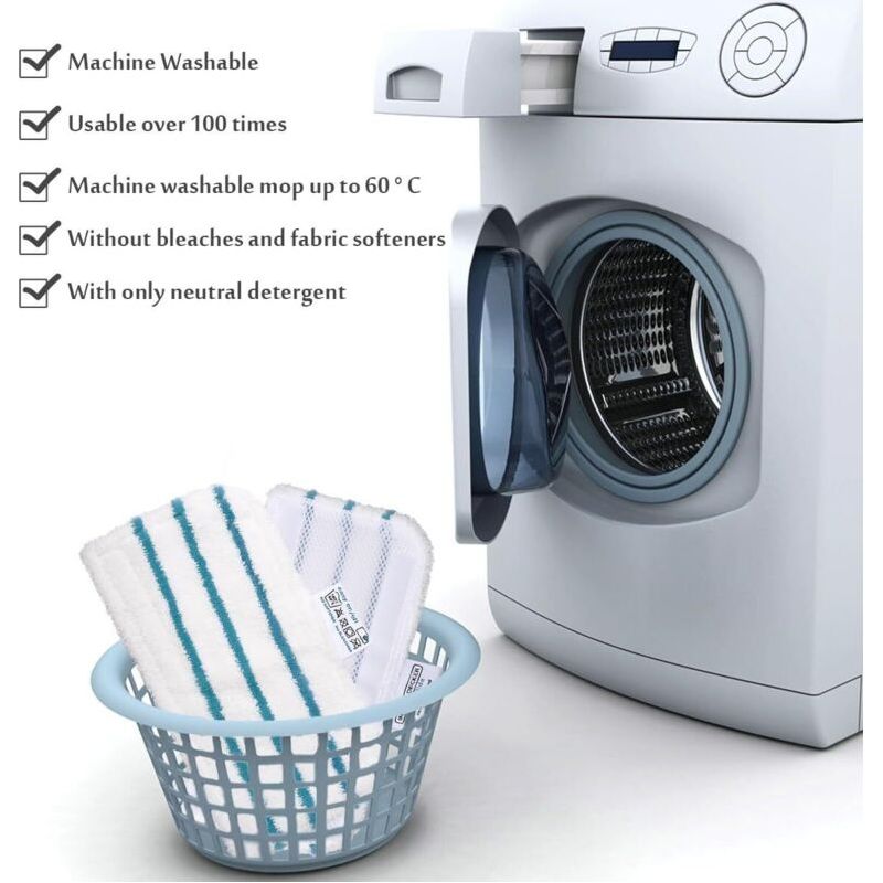 Litzee 5er-packung Rechteckige Mikrofasertücher Für Black+decker Dampfreiniger – Bis Zu 100 Mal Waschbar – Effektive Reinigung Von Hartböden – Fsmp20