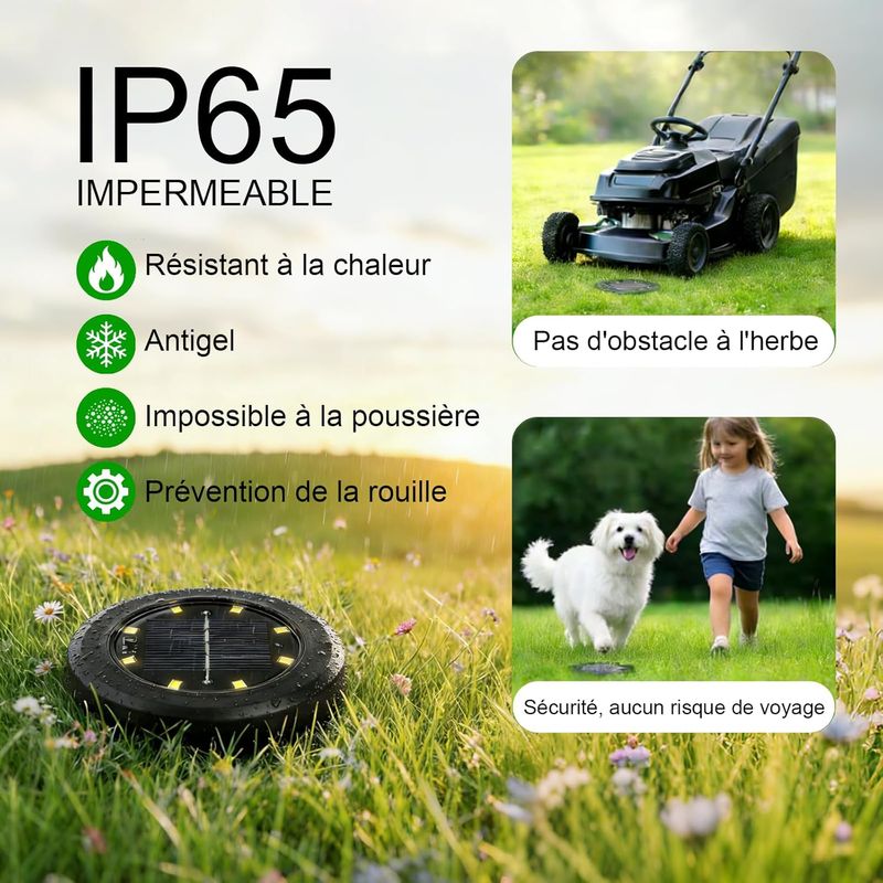 8er-pack Solar-gartenleuchten Für Den Außenbereich, 8 Led-solarleuchten, Ip65 Wasserdicht, Robust, Für Wege, Rasen, Einfahrt Und Terrasse, Warmweißes Licht