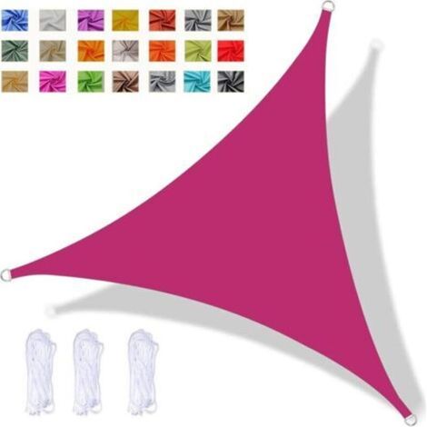 Dreieckiges Sonnensegel, Wasserdichter Uv-schutz, Garten-terrassen-markisen Mit Seil (4x4x4m, Rosa)