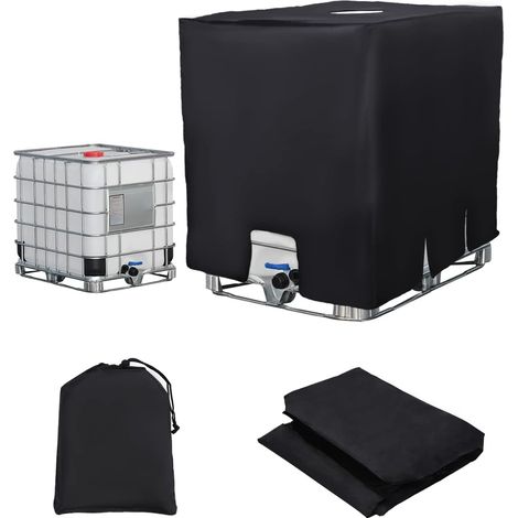 300-liter-ibc-wassertankabdeckung, Regenwassertankabdeckung Mit Reißverschluss, Winddicht, Uv-beständig, Reißfest (420d)
