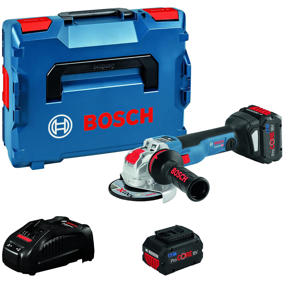 Bosch Gwx 18v-10 Sc (2x 8.0ah, Gal 1880, Akku-winkelschleifer Mit X-lock 06017b0401