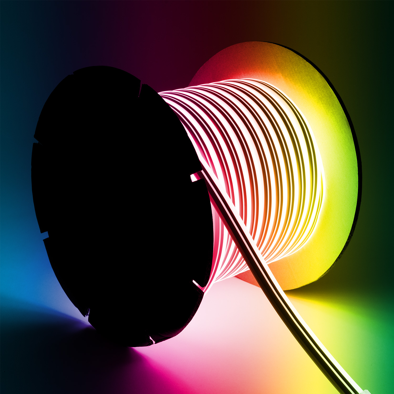 Led Streifenrolle Neon Dimmbar 220v 50m Rgb 9w/m Schnitt Alle 100cm Ip65 N-flex8 Ir-fernbedienung