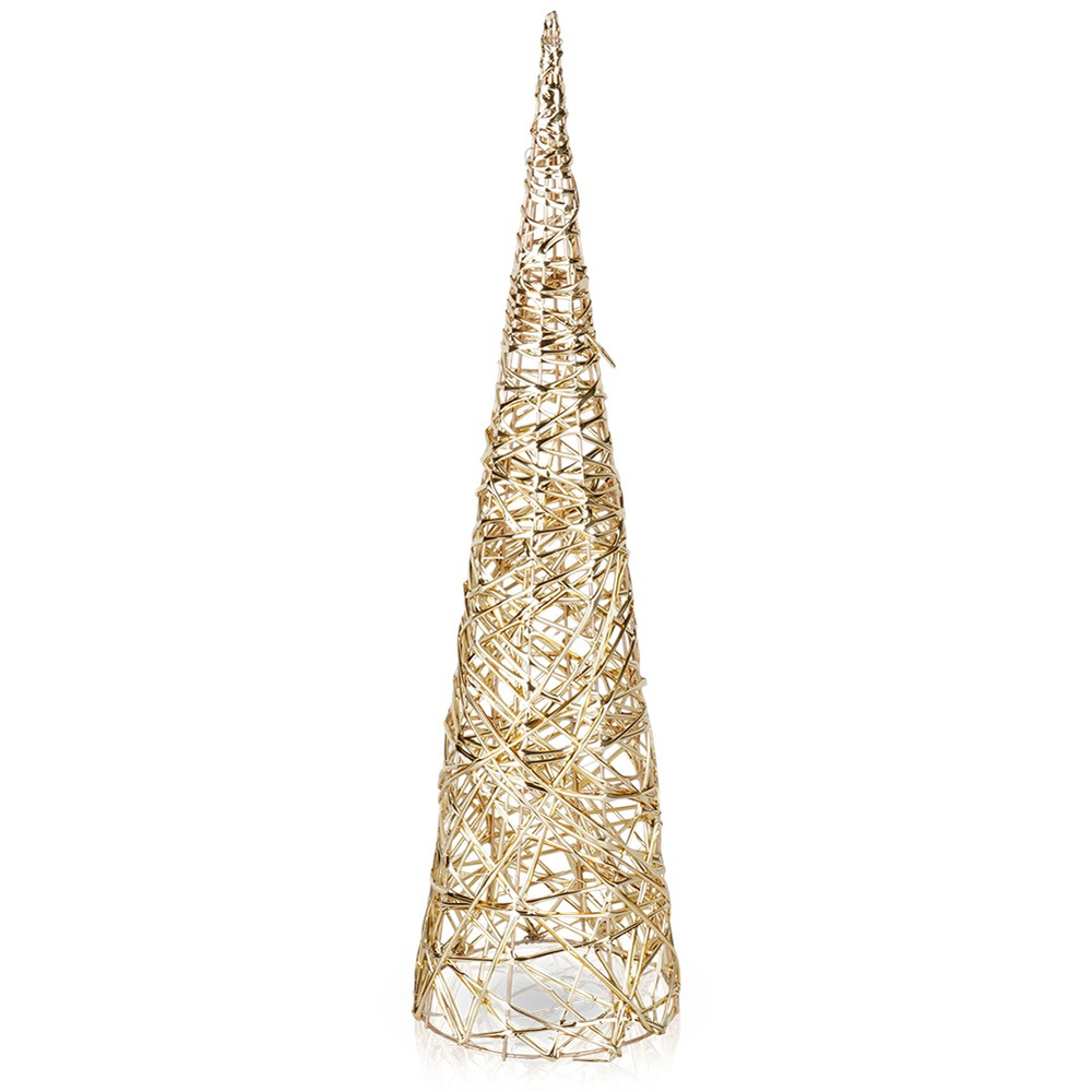 Weihnachtsbaum, Goldener Kegel, 30 Leds, 60 Cm