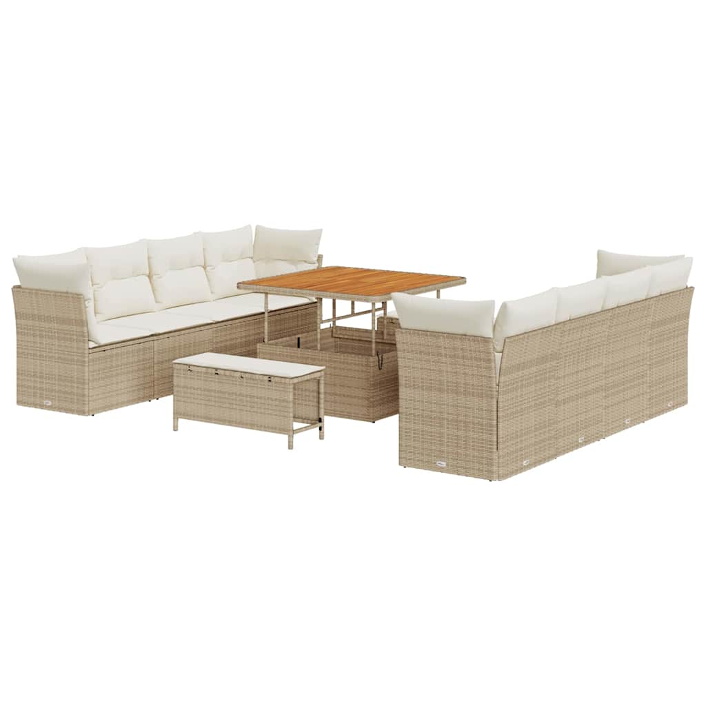 Maison Exclusive - Gartensofa-set 11 Stk. 8-sitzer Beige Und Crem
