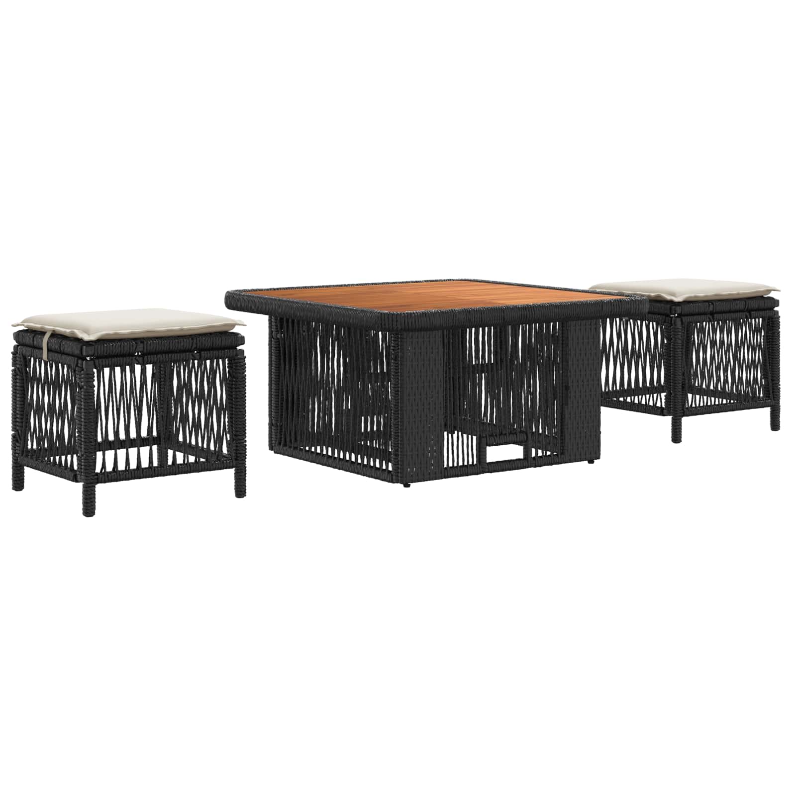 Maison Exclusive - Garten Essgruppe 3 Stk. 2-sitzer Beige Und Cre