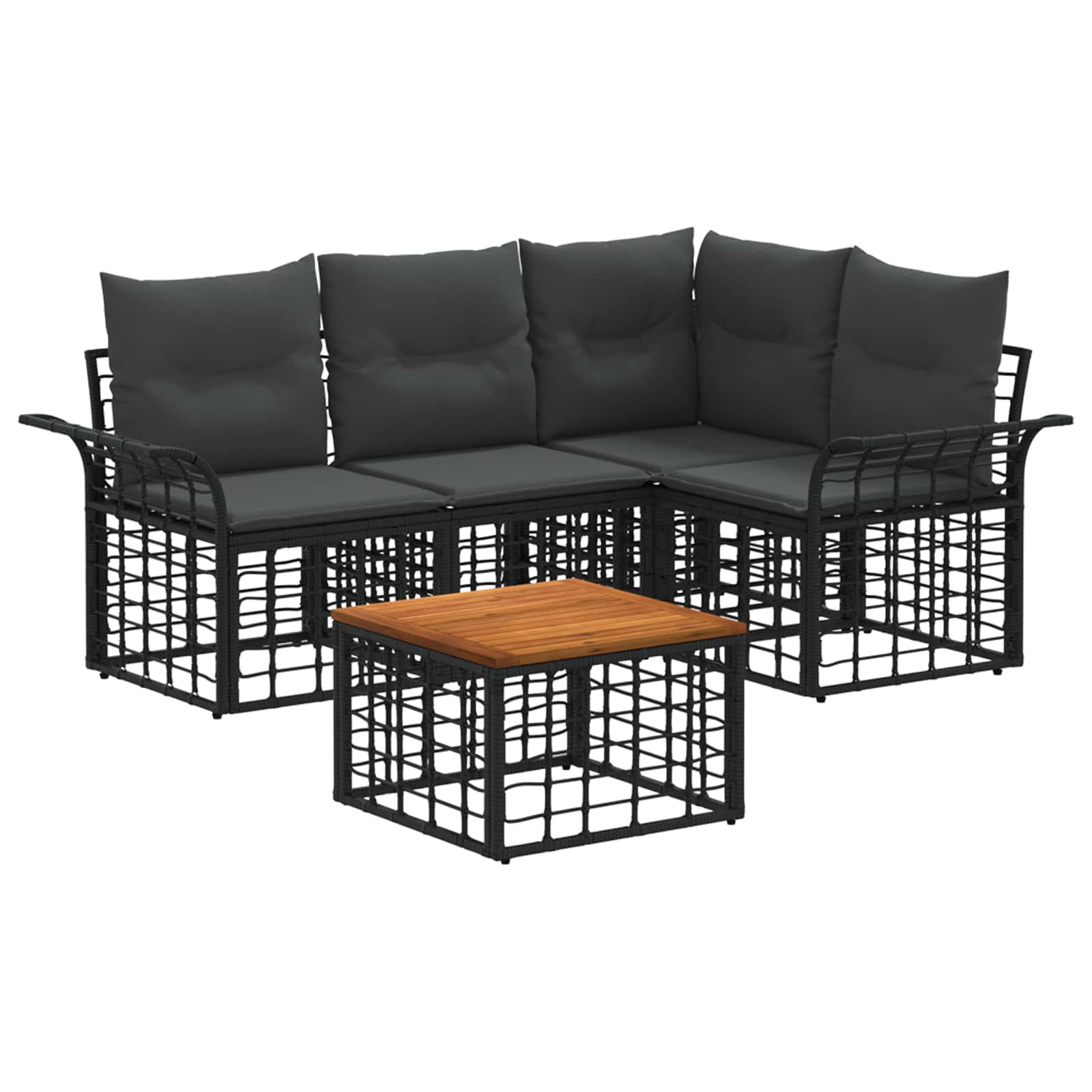 Maison Exclusive - Outdoor-sofagarnitur 5 Stk. 4-sitzer Schwarz U