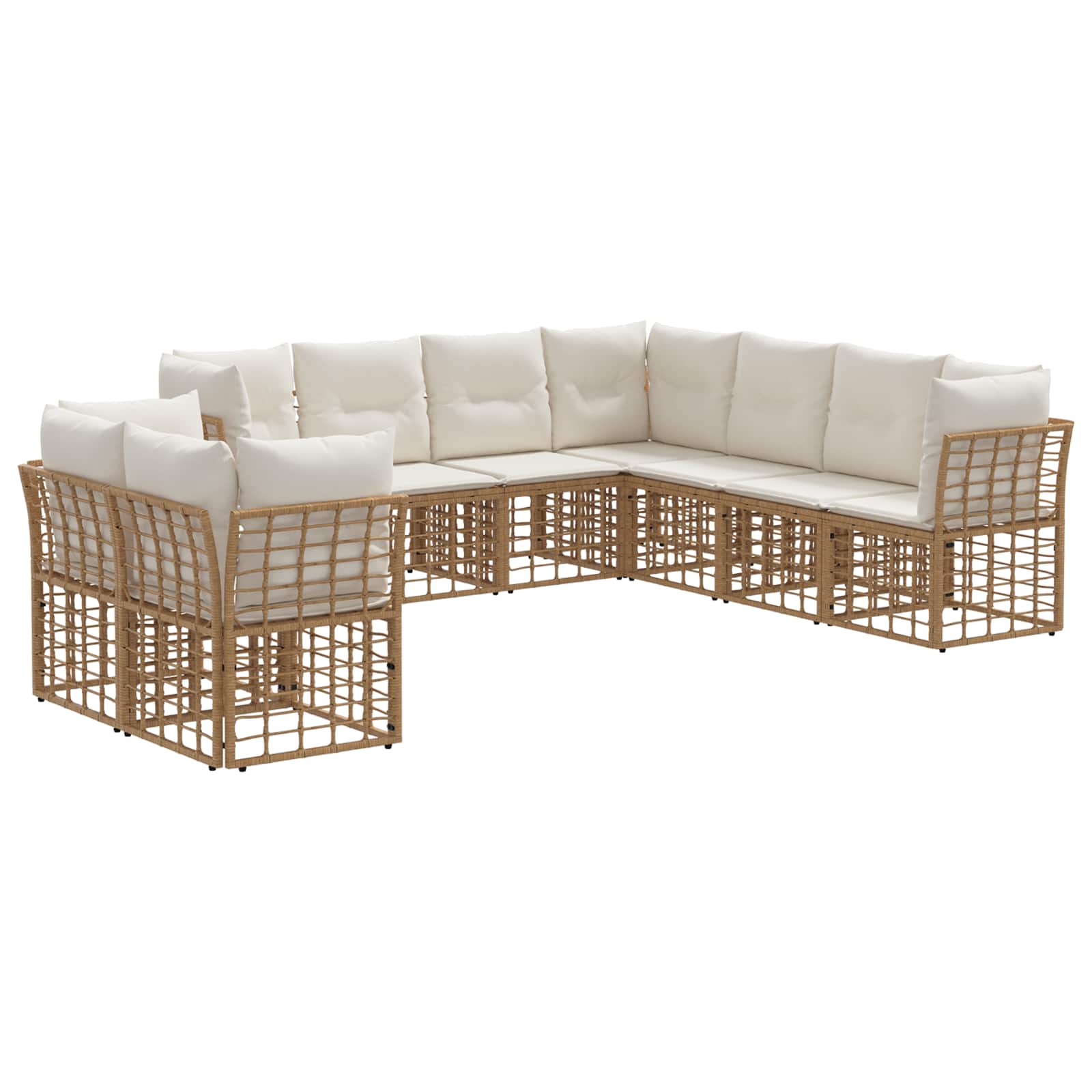Maison Exclusive - Outdoor-sofagarnitur 9-sitzer Natur Polyester