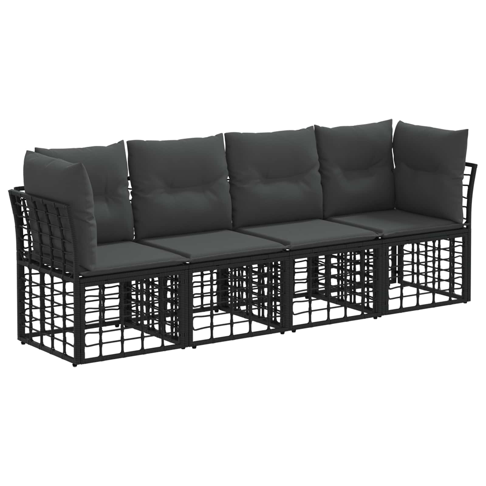 Maison Exclusive - Outdoor-sofagarnitur 4-sitzer Schwarz Polyeste