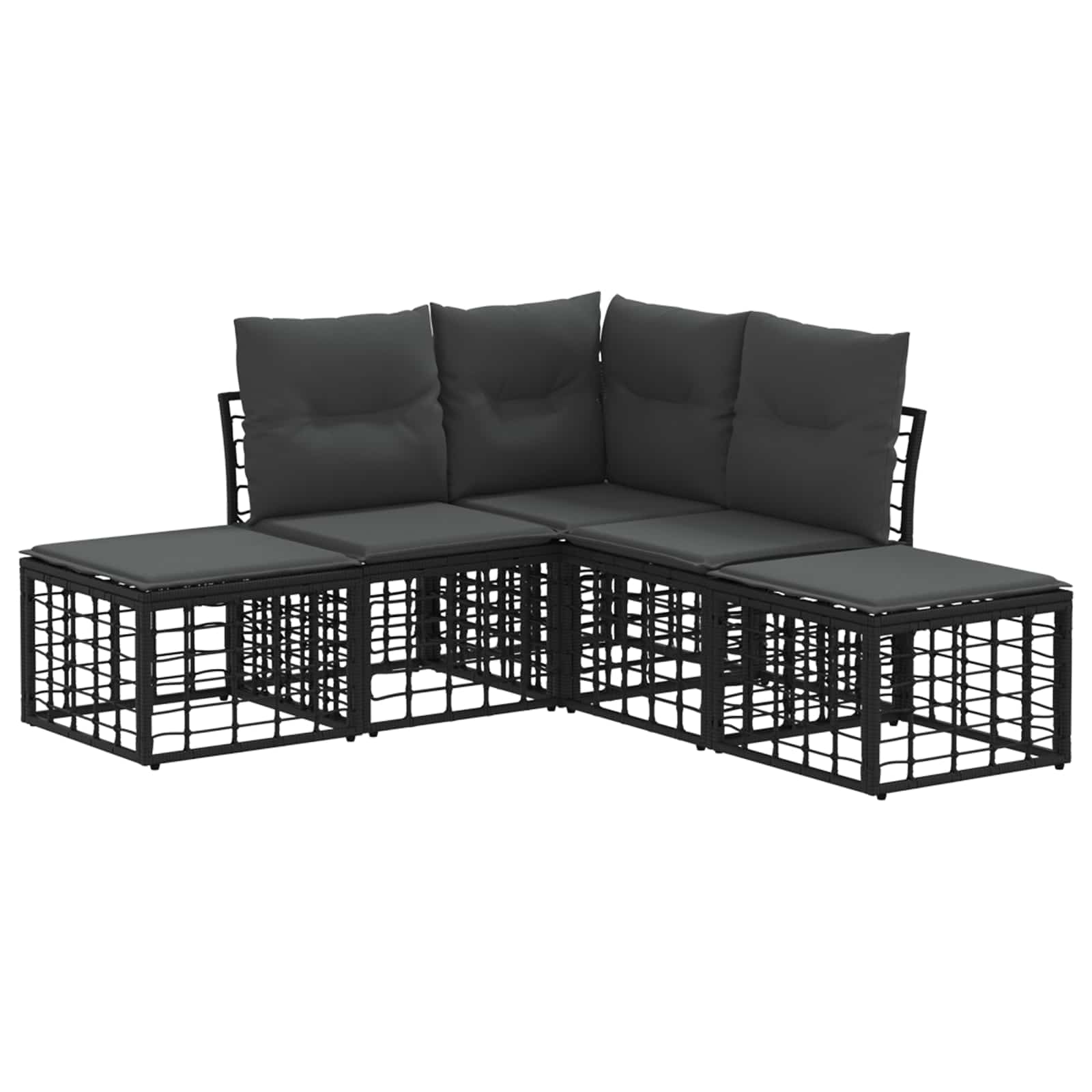 Maison Exclusive - Outdoor-sofagarnitur 5-sitzer Schwarz Polyeste
