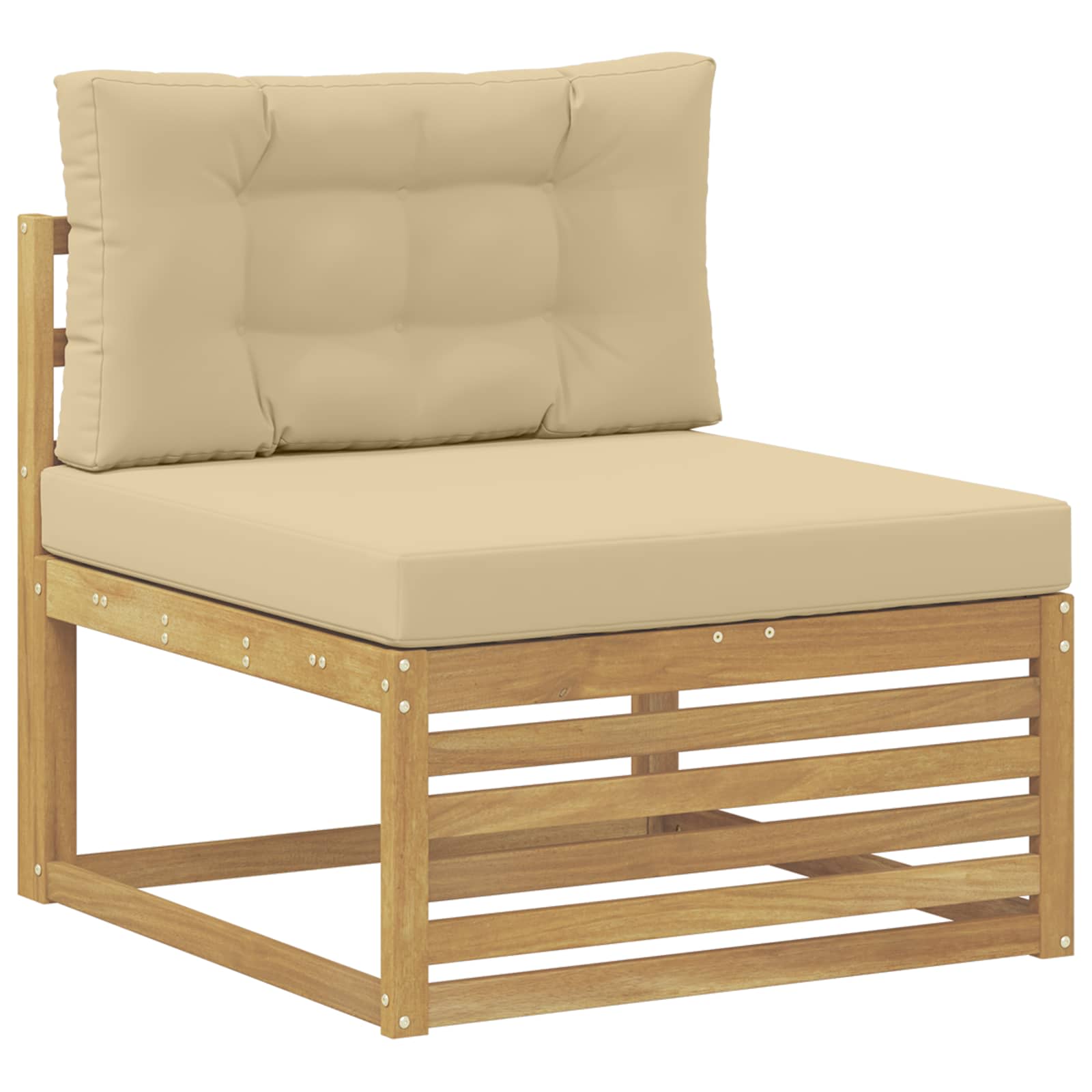 Maison Exclusive - Outdoor Mittelsofa Massivholz Akazie Weiß Gewa