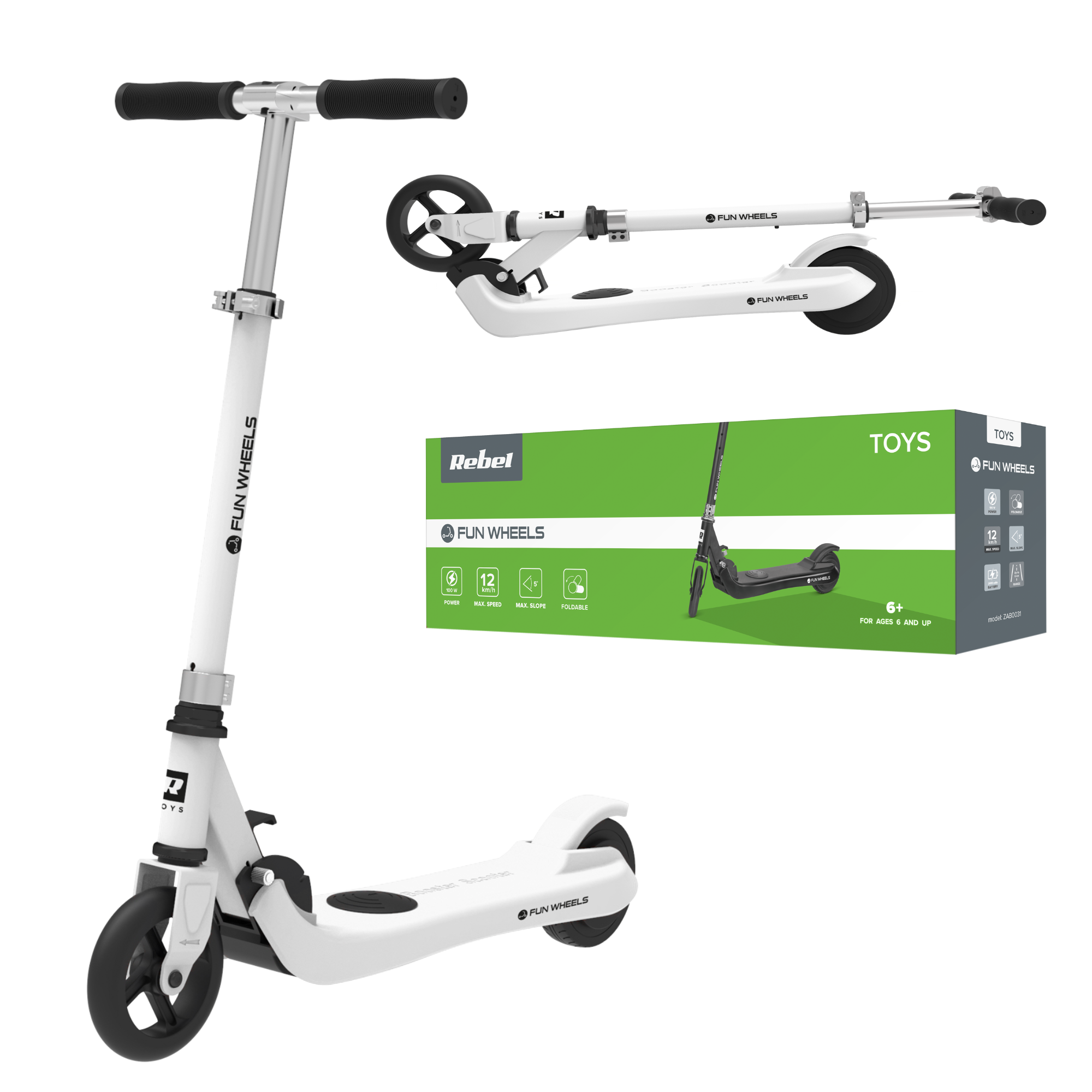 Elektroroller Für Kinder, 12 Km/h, 50 Kg, Rebel