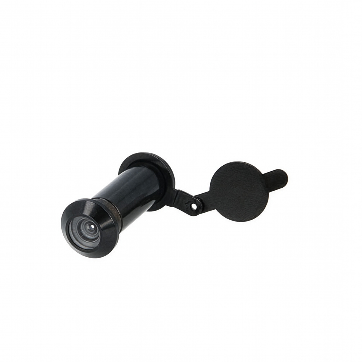 Robuster Türspion Schwarz Mit Klappe – Langlebiges Messing - 160° Rundumblick
