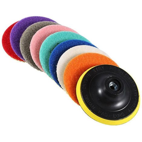 Granitpolieren, Diamantpolierscheibe, Fliesenschleifscheibe, Diamantpolierpads, Betonschleifpads, Nasspoliergerät Mit Klebescheibe, Granitkratzpolitur