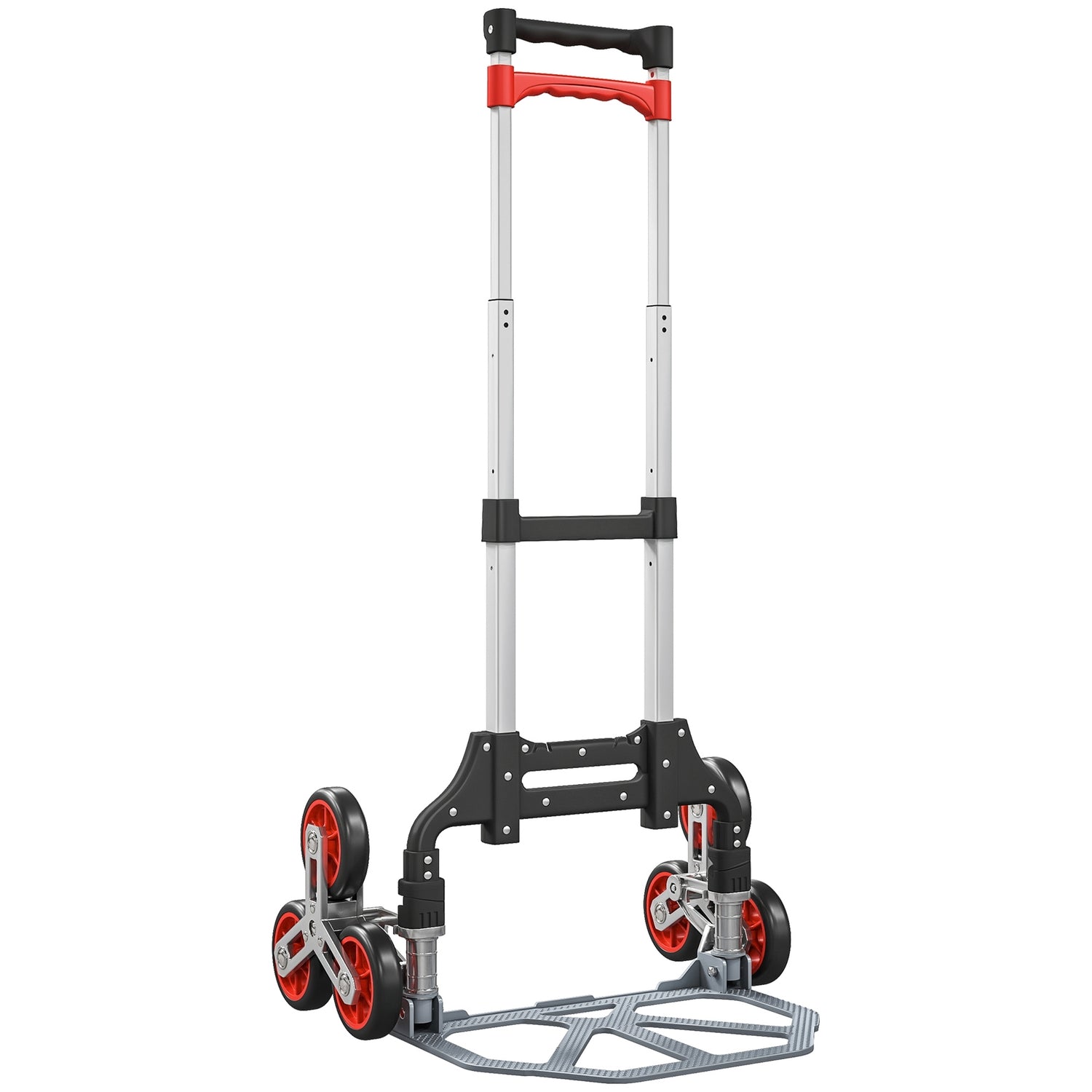 Klappbarer Treppensteigerwagen, 6 Räder, 70 Kg Tragkraft, Rot