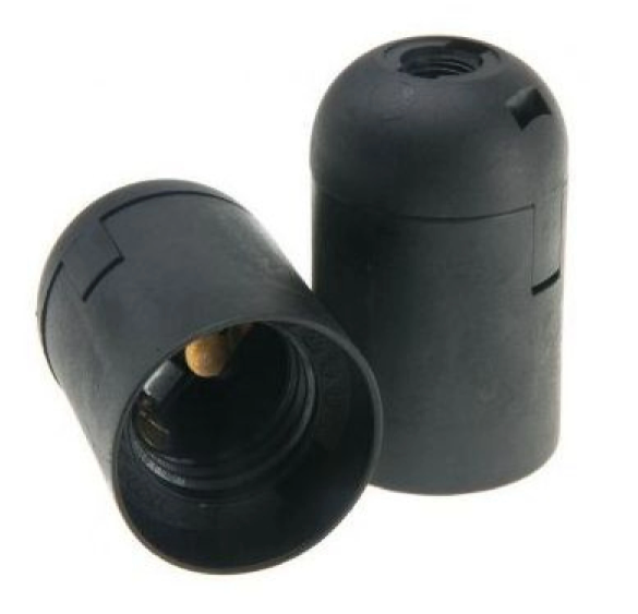 E27 - 6 Thermoplastische Schwarze Fassung D.3005