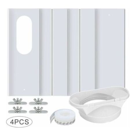 Tragbares Fensterklimaanlagen-set Mit Universalanschluss, Verstellbarer Verstärkter Pvc-platte, Fensterdichtung, Schiebetür-belüftungsset Und 10 Cm Abluftschlauch.