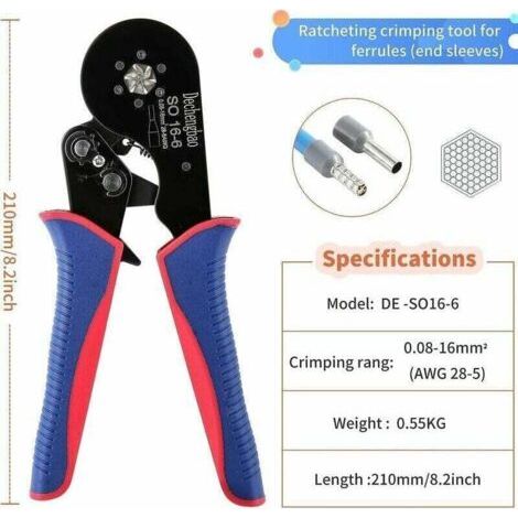 Crimpzangen-set, 0,08–16 Mm²/28–5 Awg, Mit 1200 Crimp-anschlüssen, Selbstjustierende Zange, Drahtcrimpwerkzeug