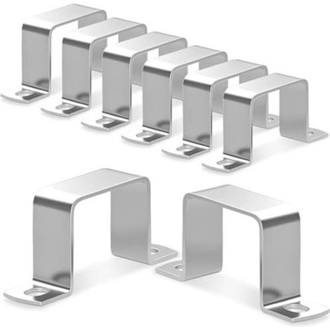 Set Mit 8 Schlauchschellen Aus Edelstahl (304) Für 40 X 40 Mm Vierkantrohre. Diese U-förmigen Schellen Und Halterungen Eignen Sich Ideal Für Eingangstüren, Fenster Und Rohre.