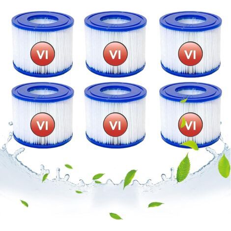 Ersatzfilterpatronen Für Bestway Vi, Filterpatrone Vi Für Lay-z-spa Miami, Vegas, Monaco-größe, Jacuzzi-filter, Für Bestway 58323, 58239, 90352e (6er-pack)