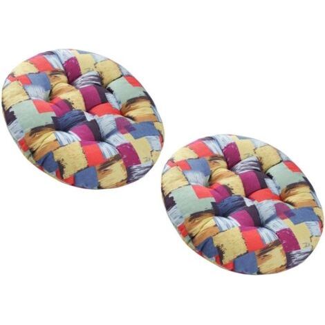 Set Mit 4/2/1 Runden Stuhlkissen 40x40/50x50/45x45cm Küchenstuhlkissen Für Drinnen Und Draußen, Bodenkissen Für Garten, Büro, Terrasse (0,40x40cm/15x15inch 2 Stück)