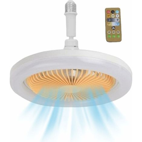 Deckenventilator Mit Licht Und Fernbedienung, E27a Led-fassung, Variable Geschwindigkeit, 30 W, Leise, Mit Eingebautem Timer Für Wandventilator, Für Den Innenbereich.
