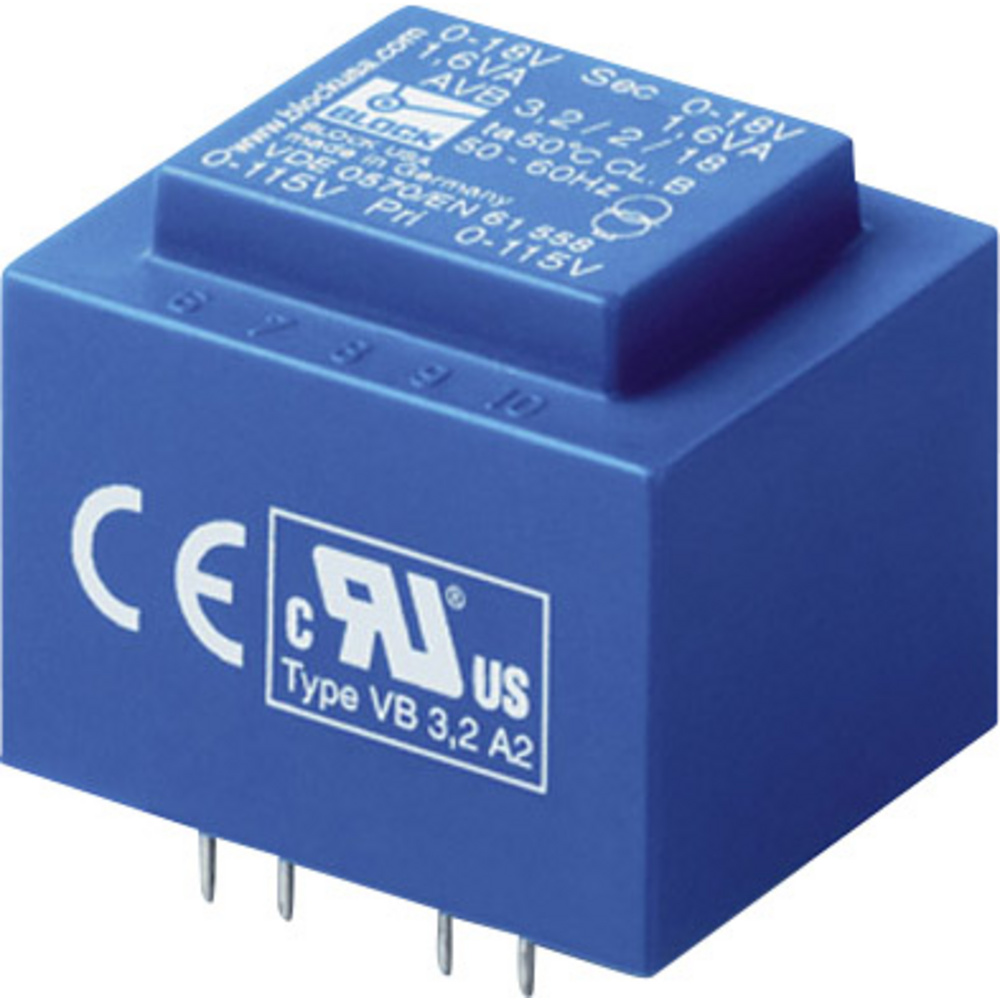Block Avb 1,5/2/12 Printtransformator 2 X 115 V 2 X 12 V/ac 1.50 Va 62 Ma