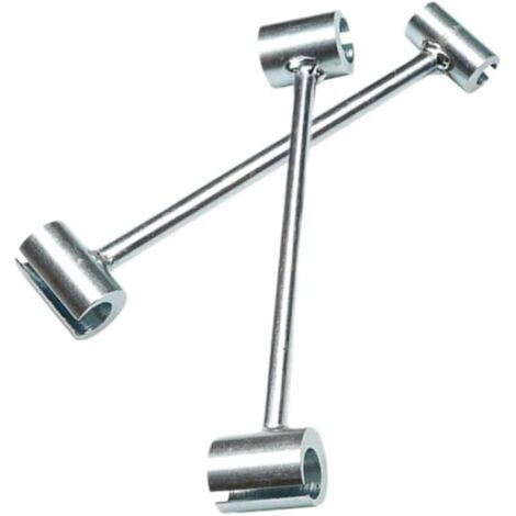 Zwei Verstellschlüssel Für Türscharniere, Einstellbar Von 8 Bis 25 Mm, Aus Gebürstetem Silberstahl.