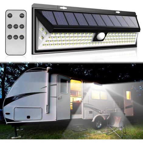 Solar-camperleuchte – Bewegungsmelder – 118 Leds – Fernbedienung – Wasserdicht – Für Wohnmobil- Und Wohnwagenreisen