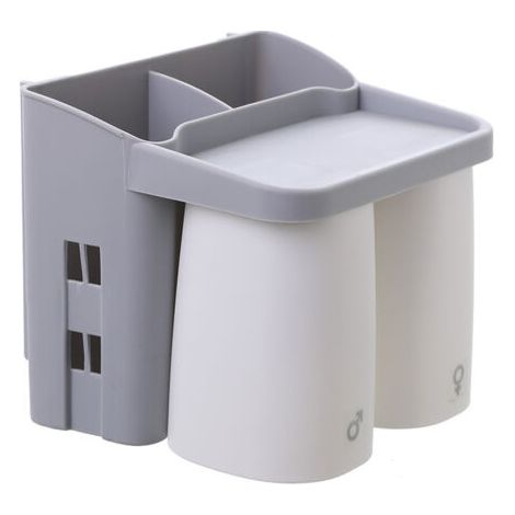 Bunthaus Adsorption Magnétique Inversé Porte-brosse À Dents Mural Salle De Bain Nettoyant Support De Rangement Salle De Bain（gris）