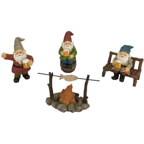 Bunthaus Nains Joyeux Compagnons De Taverne - Un Ensemble De 5 Pièces De Nains De Jardin Pour Le Jardin Miniature Enchanté