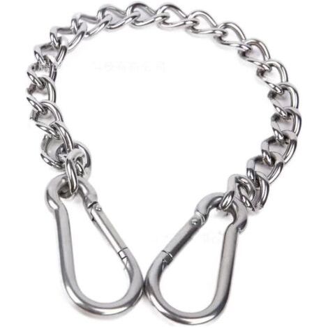 Bunthaus Chaîne D'Extension En 304 Acier Inoxydable, 60cm Chaise Suspendue À Chaîne, Chaîne De Balançoire, Chaîne Avec Deux Mousquetons Pour Sac De Frappe, Yoga, Balançoire, Hamacs, Charge Maximale 30