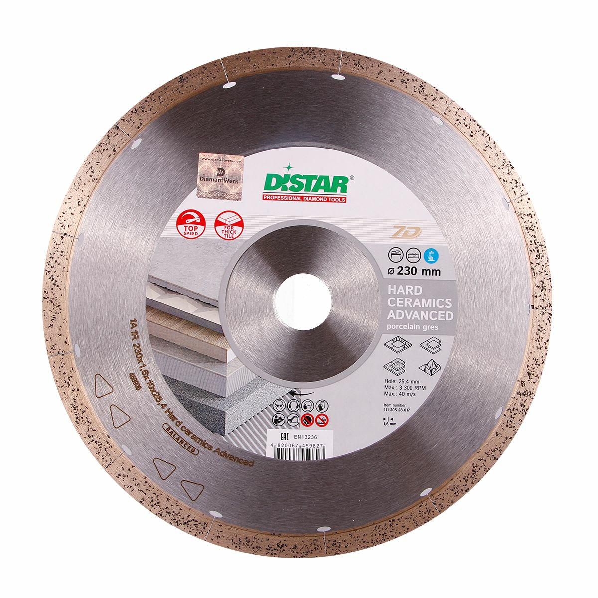 Distrar Hartkeramik-diamanttrennscheibe 230 X 1,6 X 10 X 25,4 Mm