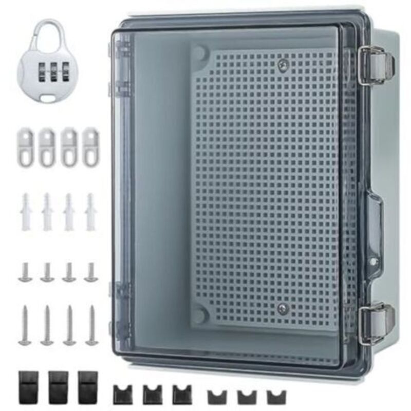 Wasserdichtes Elektrogehäuse Für Den Außenbereich, Ip65 Wasserdichte Abs-anschlussdose, Wasserdichte Anschlussdose Für Den Außenbereich Mit Wandmontagezubehör Und Schloss (230 X 165 X 120 Mm)