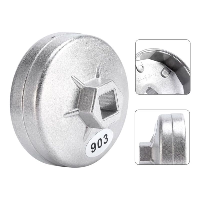 74-mm-ölfilterschlüssel Mit 14 Zähnen, Ölfilter-ausbauwerkzeug, 903 Silber-aluminium, Geeignet Für Fahrzeuge Mit Originalausrüstung