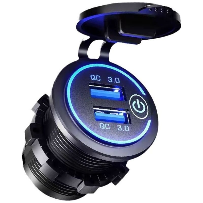 Wasserdichte 12v/24v-usb-steckdose Mit Touch-schalter – Schnellladefunktion Quick Charge 3.0 – Led-beleuchtung – Für Auto, Boot Und Wohnmobil