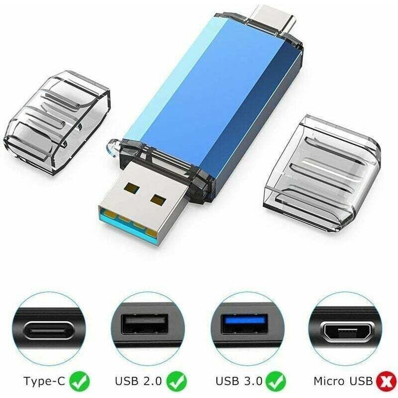 64 Gb Usb-typ-c-flash-laufwerk, Usb 3.0 2-in-1-speicherstick, Otg-hochgeschwindigkeits- Und Wasserdichter Dual-anschluss Für Samsung S8/s9 Und Huawei