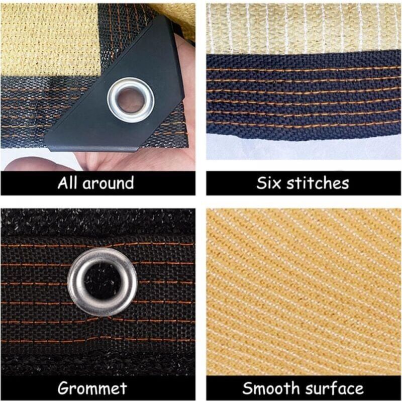 M X 3 M Großes Sonnensegel Aus Hochdichtem Polyethylen – Ösen An Allen Kanten – Schnelle Montage Ohne Schrauben – Für Terrassen Und Gärten – 3 M X 3 M