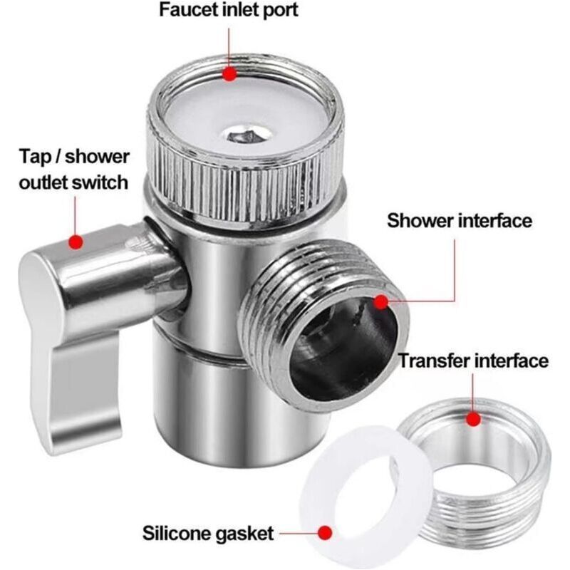 Wasserhahn-umstellventil – 1/2"-anschluss – Duschumstellventil – Dreiwege-umstellventil – Duschadapter