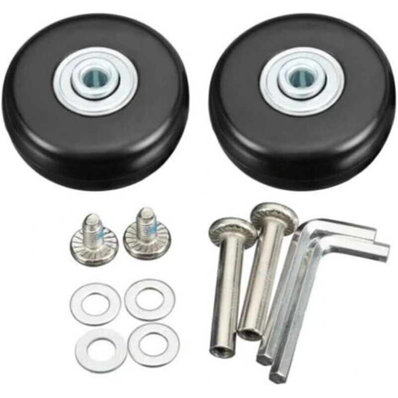4 X 50 Mm Kofferrollen. Gepäckreparaturrollen, Robust, Leise, Universell, Drehbare Gummirollen Für Koffer, Gepäck, Rucksäcke Und Reisetaschen.