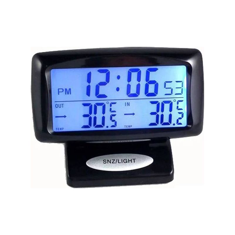 Autothermometer Mit Uhr, Temperaturmessgerät, Kleine Digitaluhr, Elektronische Uhr, Autoinnenraumthermometer