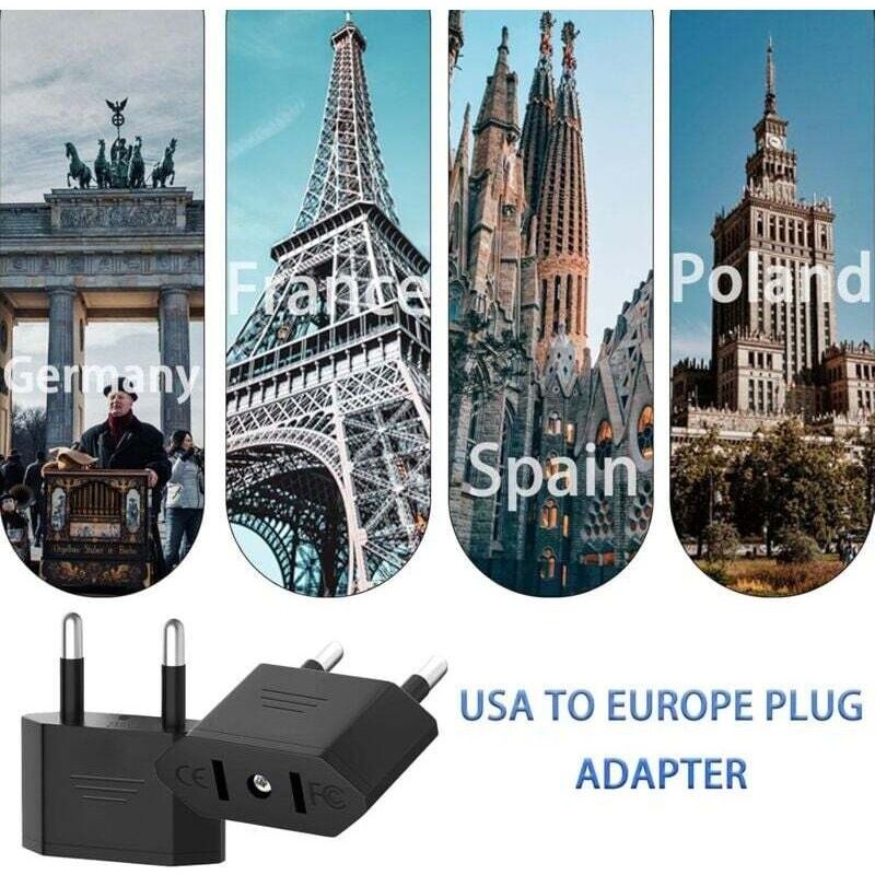 Set Mit 4 Us-steckeradaptern. Adapter Usa-frankreich. Netzadapter Usa-eu. Us-steckeradapter. Reiseadapter Usa-eu (schwarz).