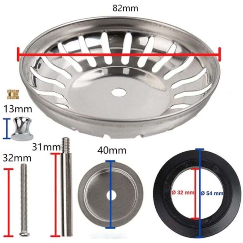 Abtropfkorb Für Die Küchenspüle Mit Verstellbarem Drehpunkt – Universeller Edelstahlkorb. Schnappverschluss – Spülmaschinenfest. Kein Verstopfen Oder Überlaufen – Durchmesser 82 Mm.