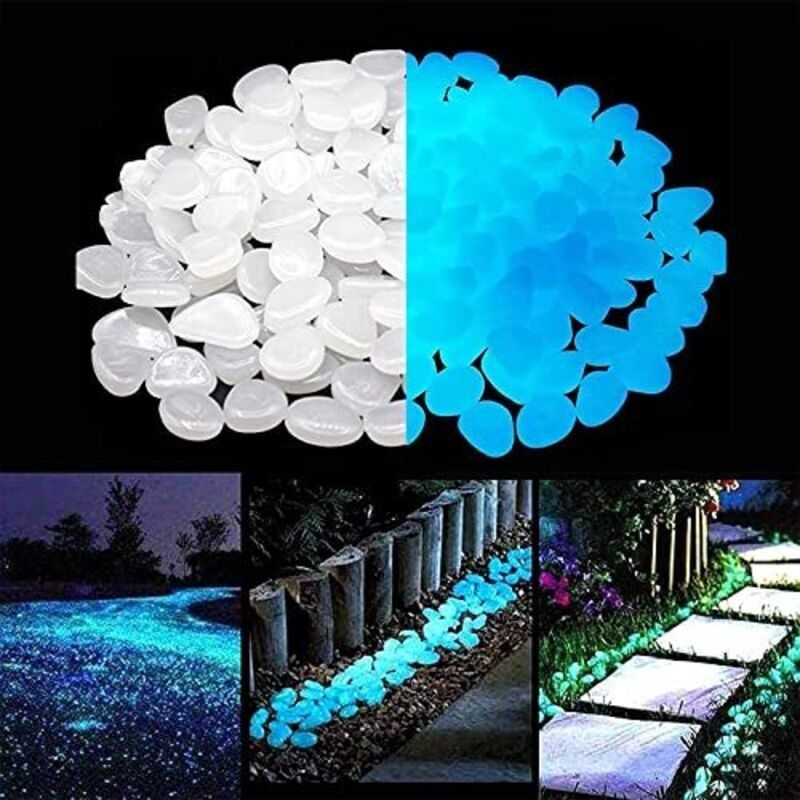 Set Mit 300 Leuchtenden Harzkieseln – 17 X 13 Mm – Dekorative Steine Für Garten, Aquarium Und Außenbeleuchtung